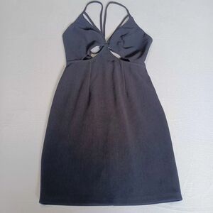 Rumor Boutique Black Cutout Halter Mini Dress Sz S Backless Strappy Cocktail